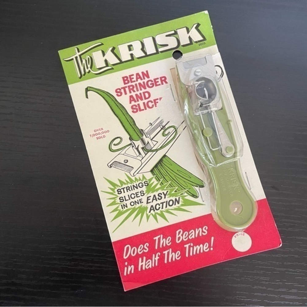 LAST CHANCE Vintage Bean Stringer & Slicer Kitchen Tool Utensil Original Package